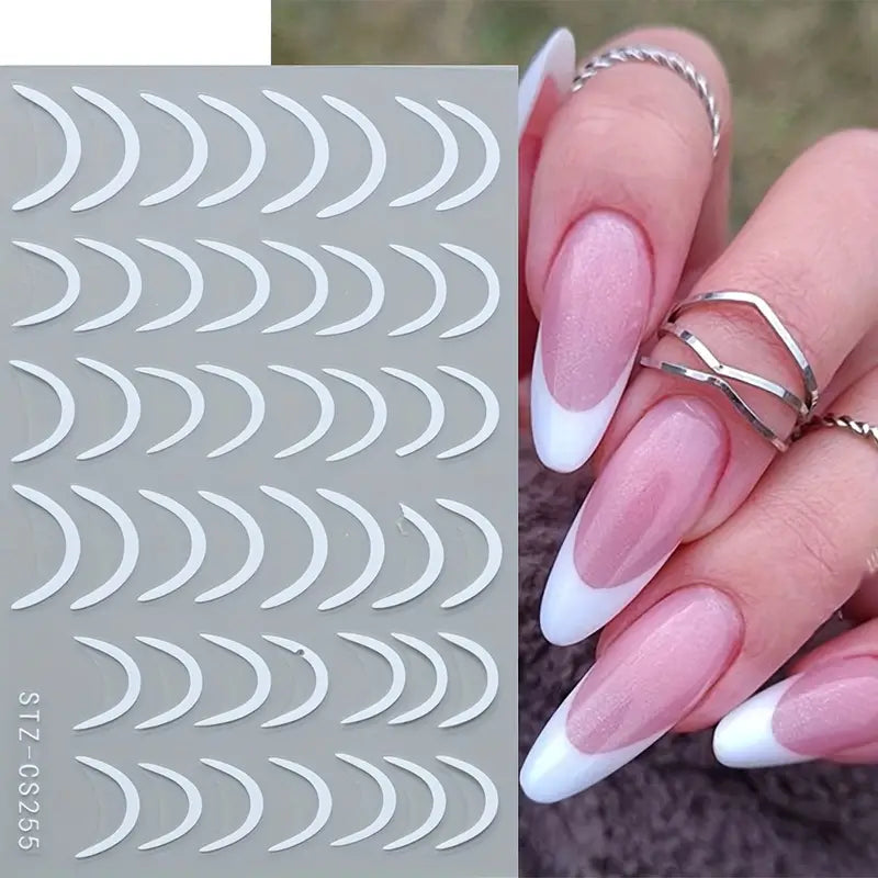 3D French Tips Nail Stickers