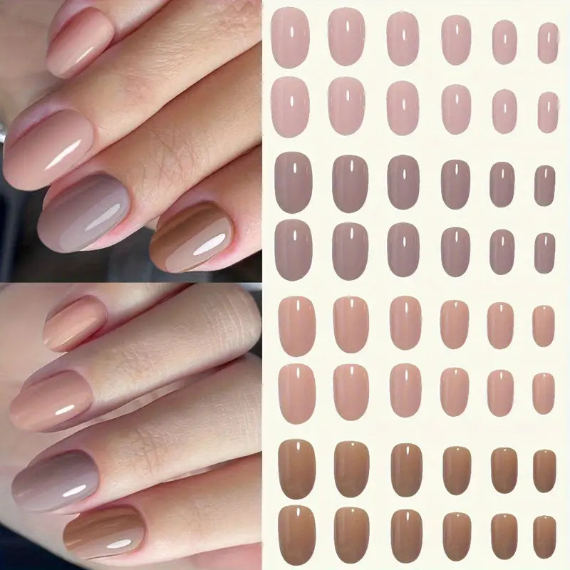 Short Shape Brown Series Nails