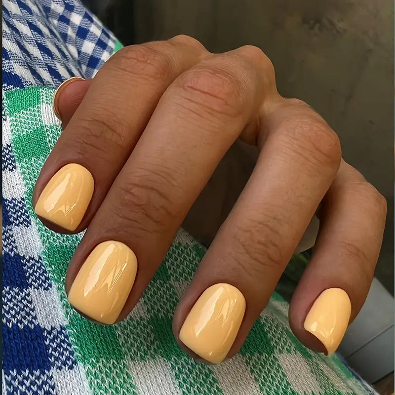 Classical Solid Yellow Nails