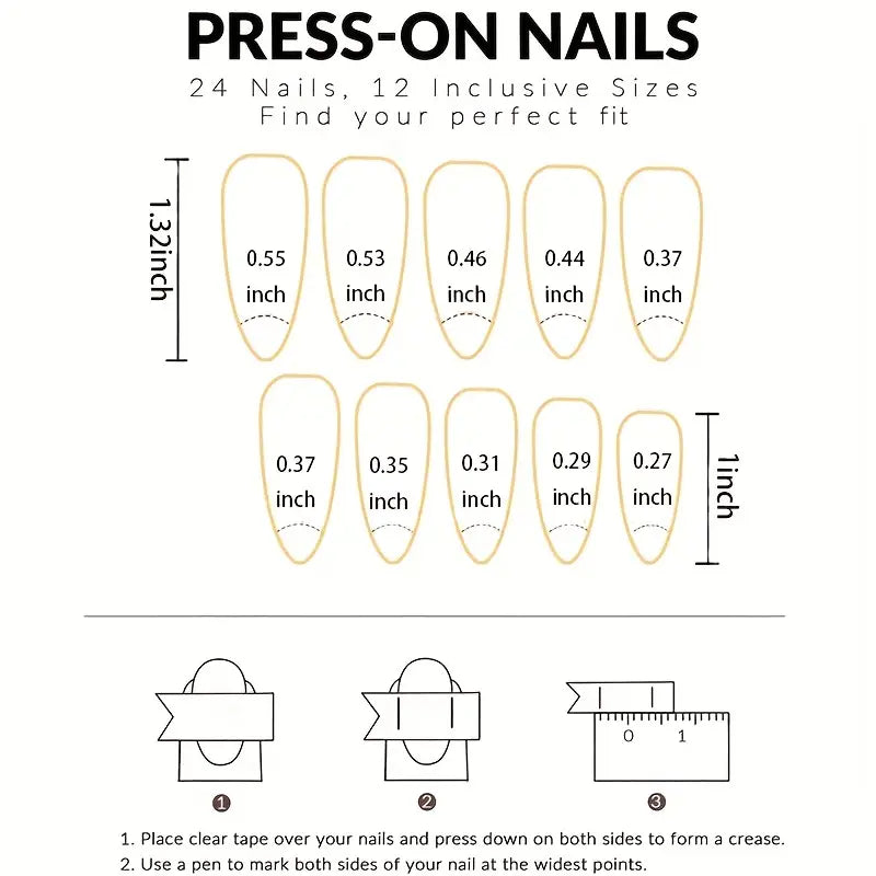 Medium Green Almond Press Nails