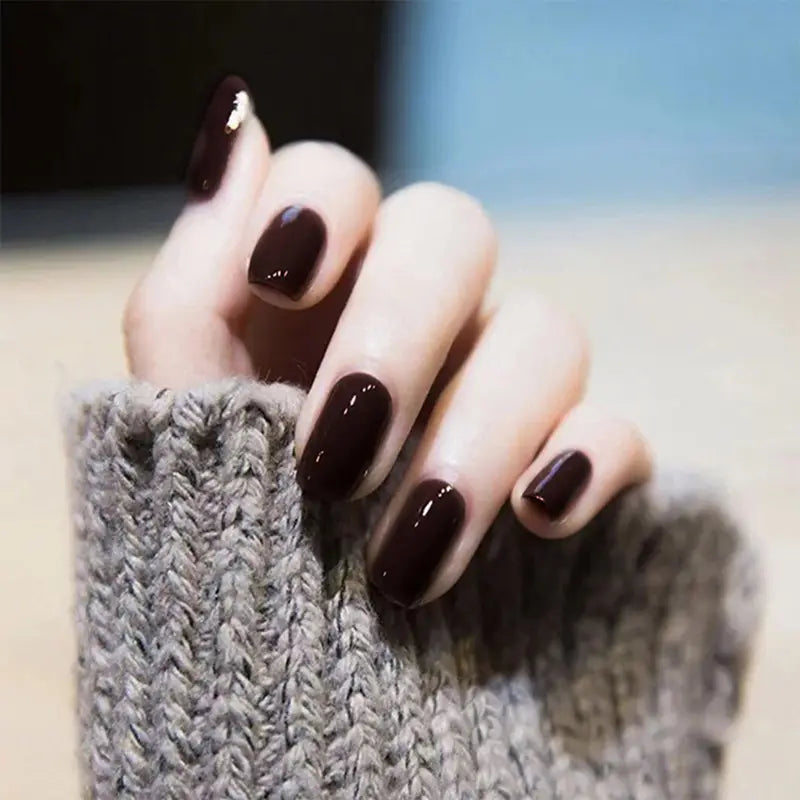 Burgundy Glossy Press-On Nails