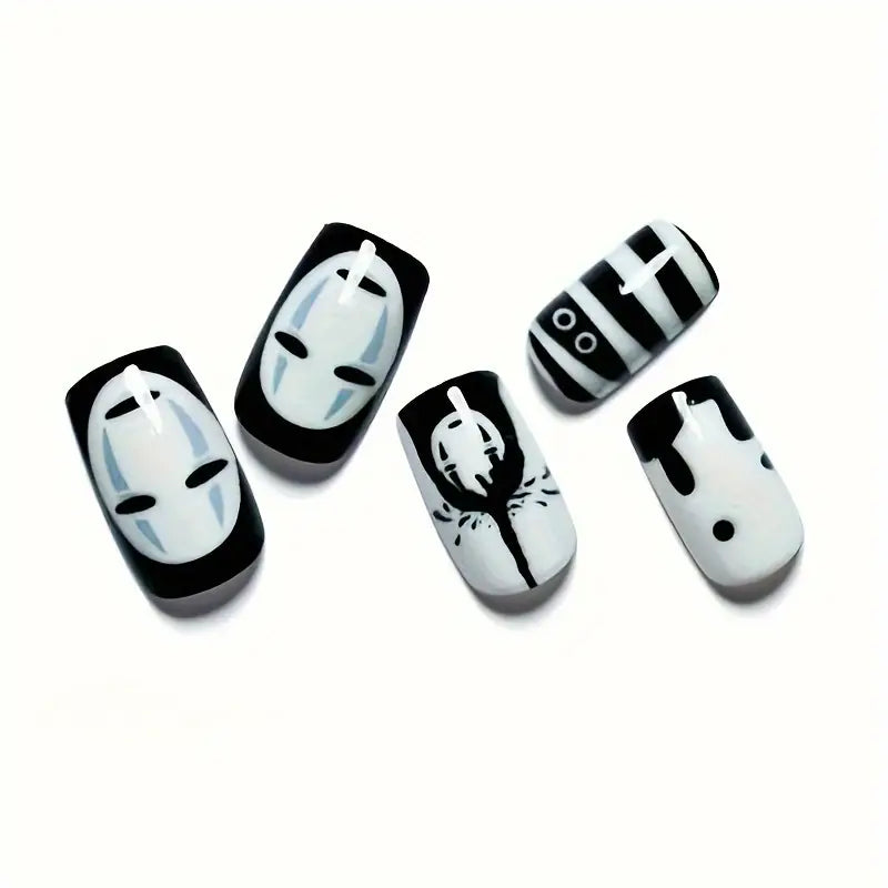 Glossy Cartoon Medium Nails