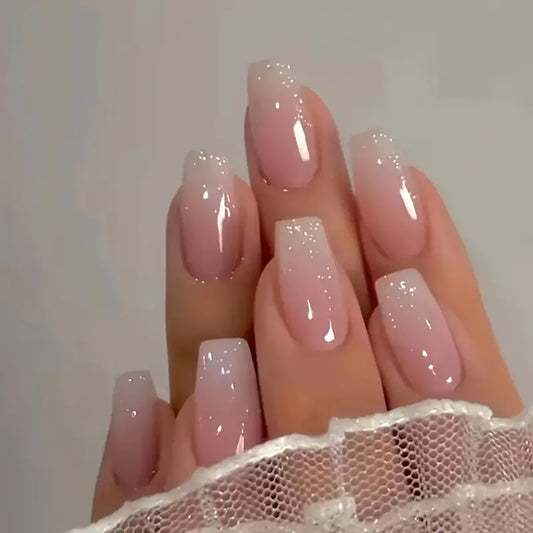 Glossy Ballet Medium Nails