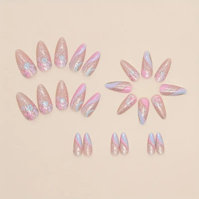 Summer Sparkling False Nails