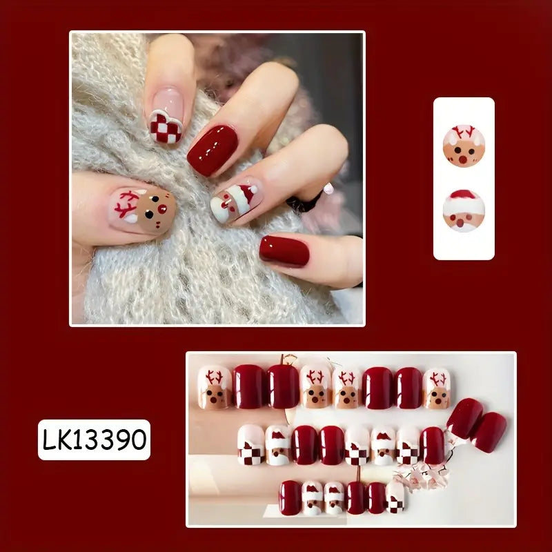 Deer Chessboard Square Nails