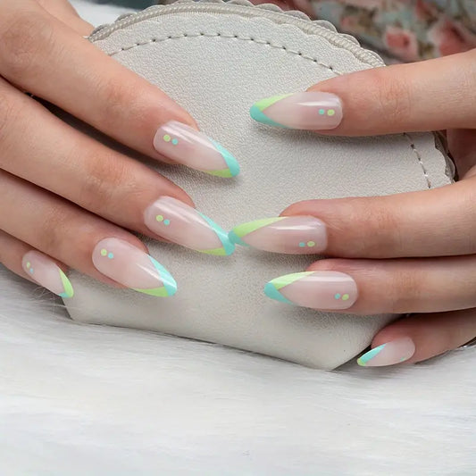 Long Almond V-Shaped Nails