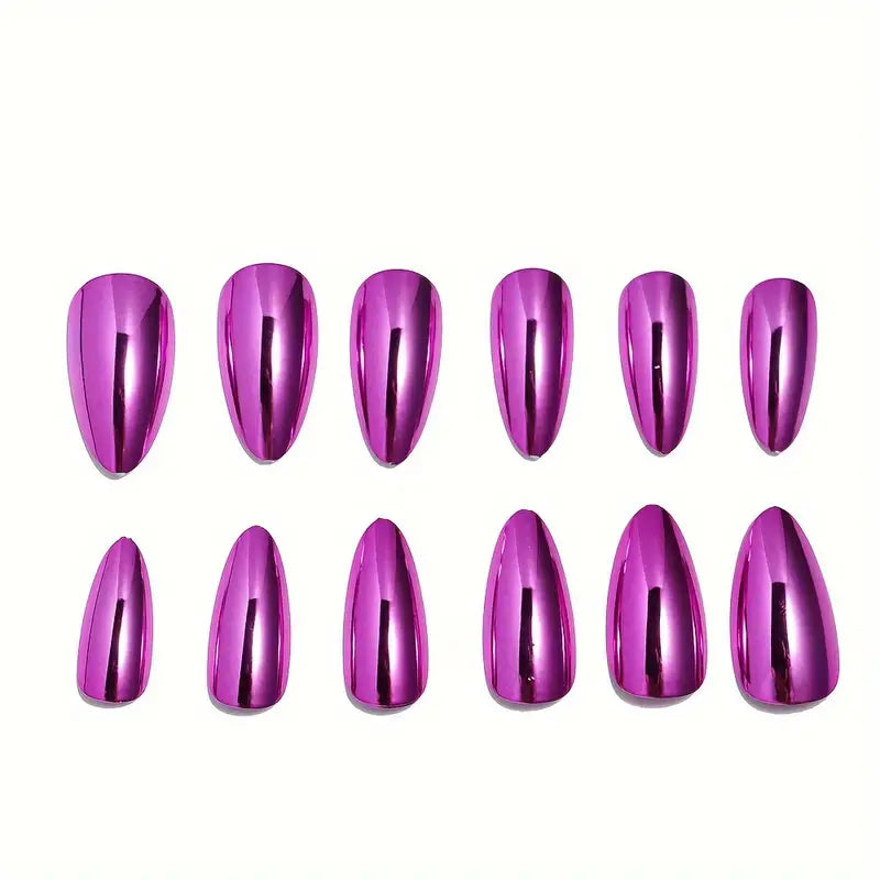 Shiny Purple Artificial Nails