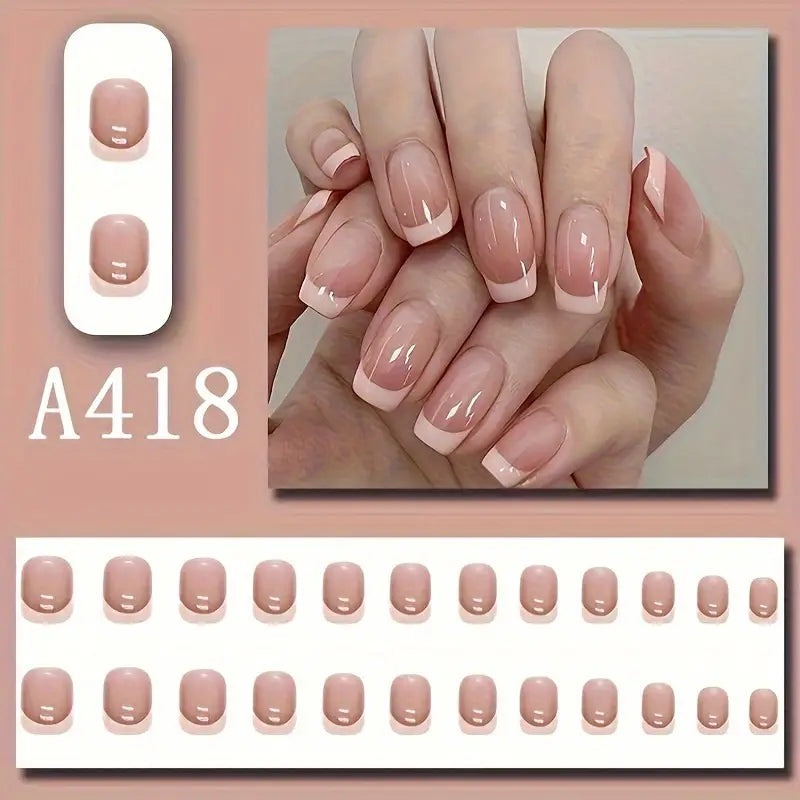 Pink French Tip Press On Nails