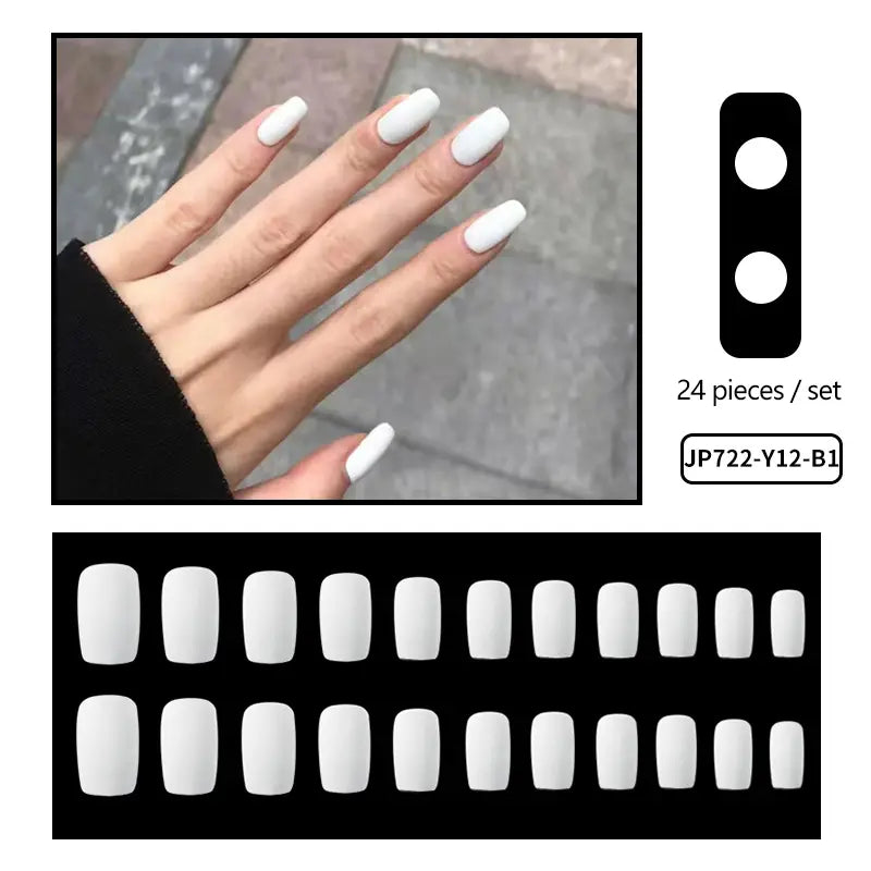 24pcs Short Square Matte Nails