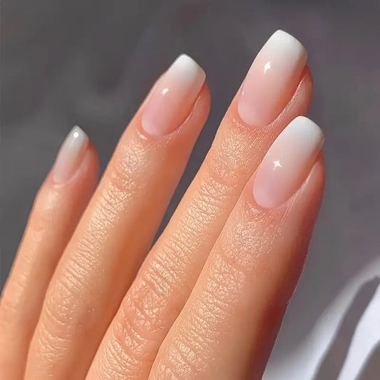 Gradient Nude Pinkish Square Nail