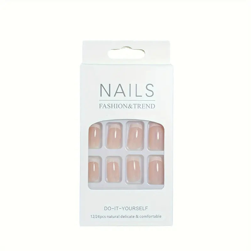 White French tip square Nails