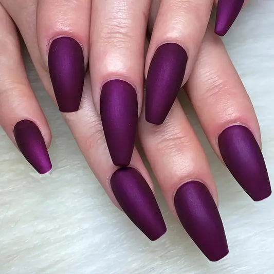 Matte Purple Ballerina Press On Nails