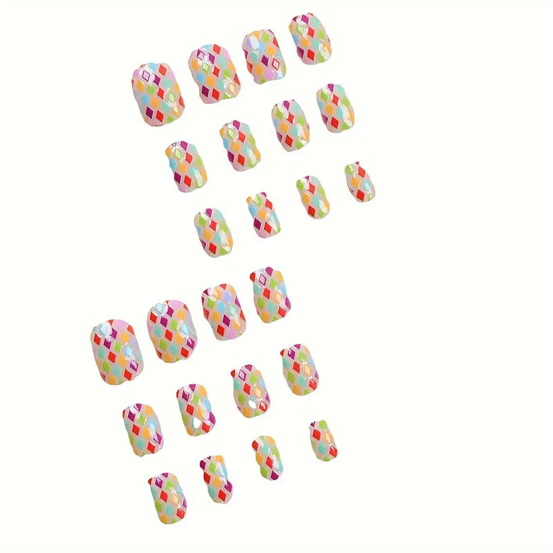 Rainbow Press On Nails