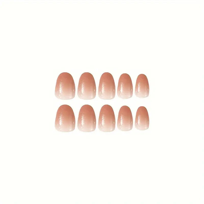 Nude Gradient Glossy Nails