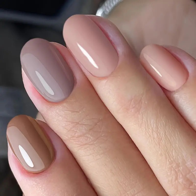 Short Shape Brown Series Nails