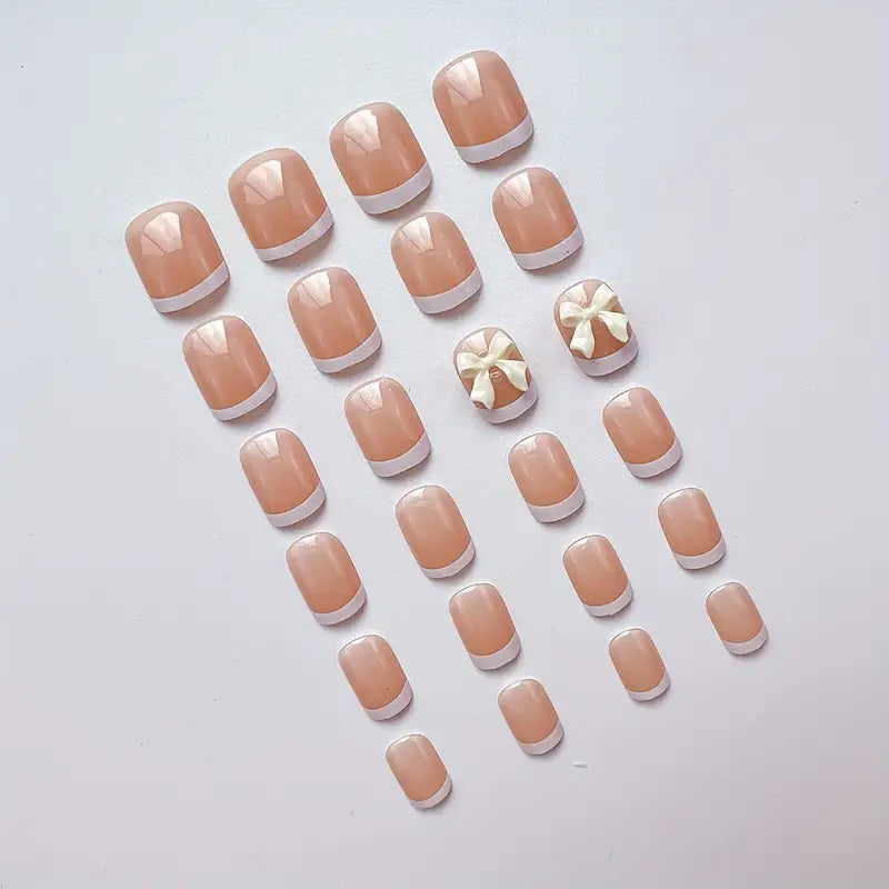 Glossy Nude Square Press On Nails