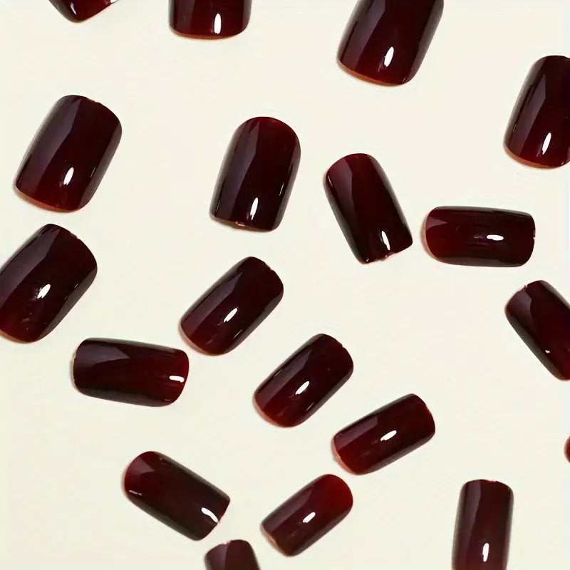 Minimalist Wine Red Nails