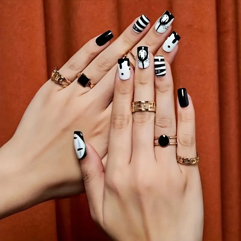 Glossy Cartoon Medium Nails