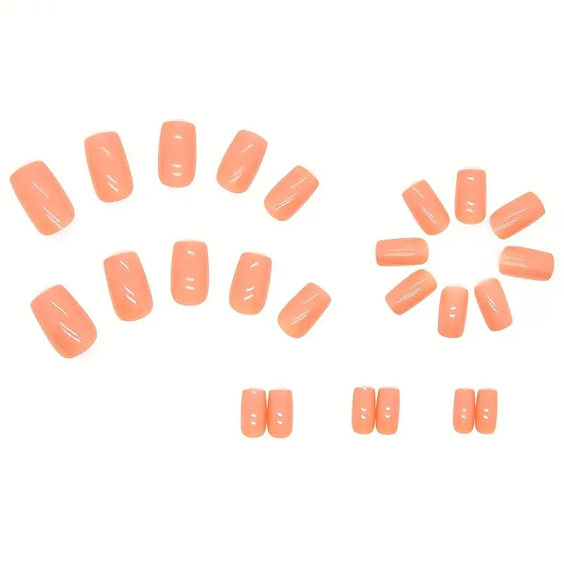 Orange Square Fingernails