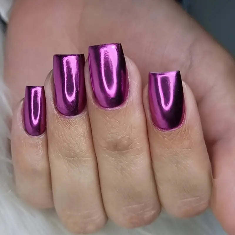 24pcs Metallic Solid Color Nails