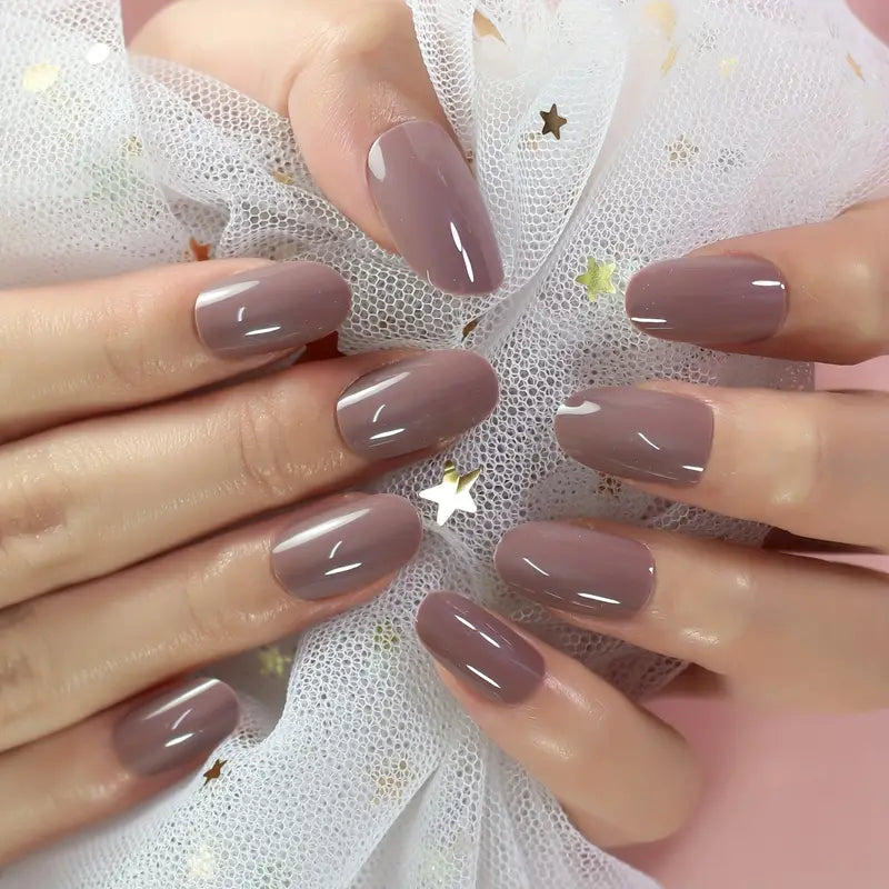 Pure Gray Fall Winter Nails