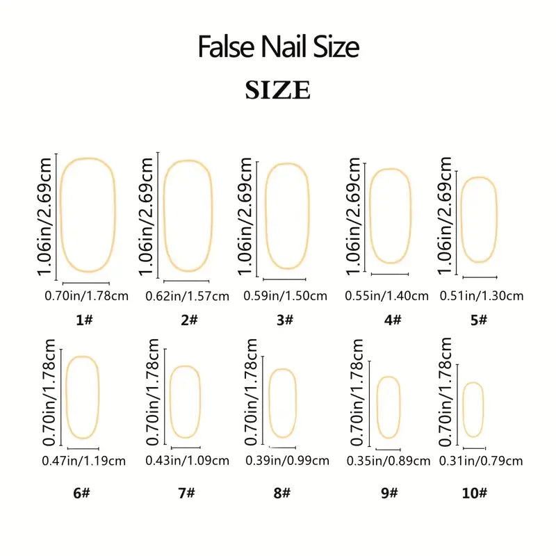 Oval Shape Glossy Press On Nails