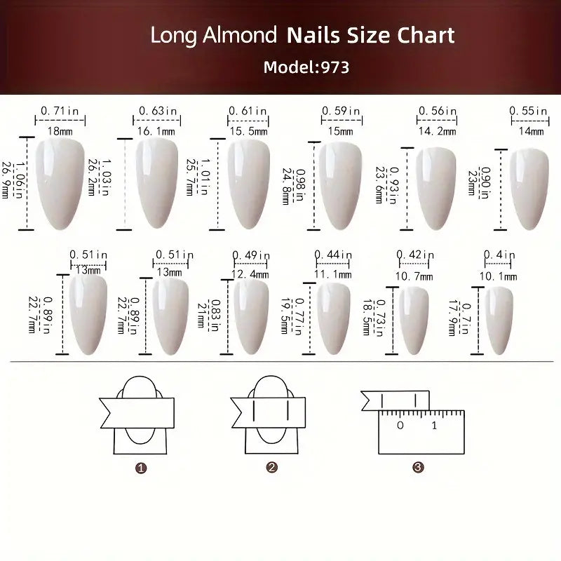 4 Sets Long Almond Easter Nails