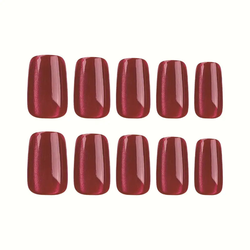 Jelly Red Ballet Shape Nails