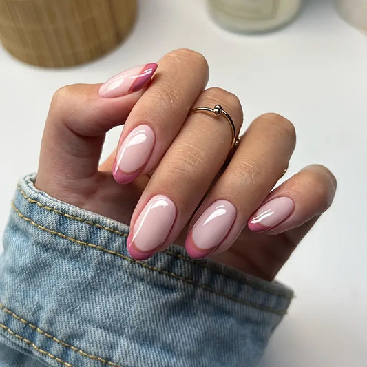 Oval Shape Glossy Press On Nails