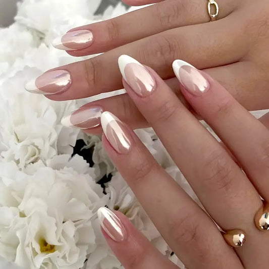 French Tip Nails Short Almond