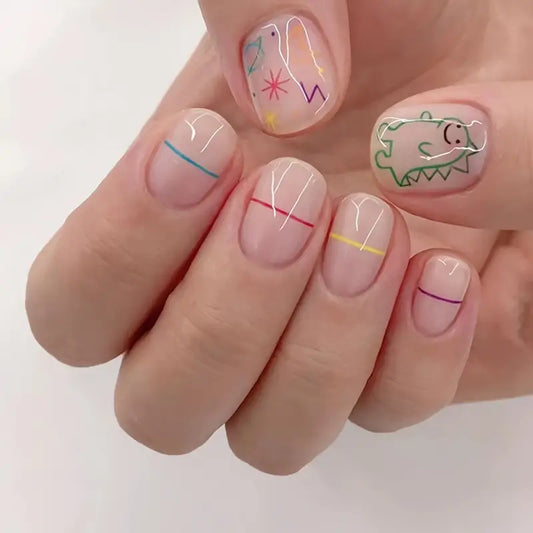 Kawaii Dinosaur Nail Art Stickers