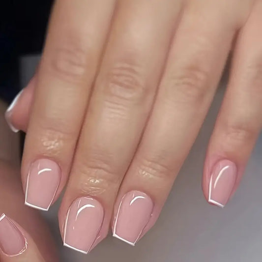 Nude Nails with White French Tip